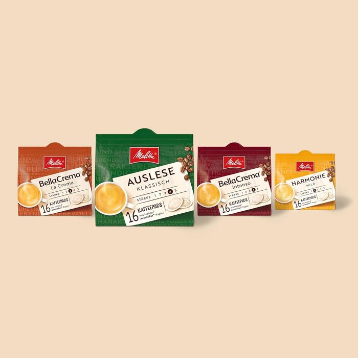 Мелена смажена кава Melitta BellaCrema La Crema в кавових капсулах, 10 x 16 капсул, кавові капсули для капсульних машин, середнього обсмаження, обсмажені в Німеччині, міцність 3, у лотку, без смаку, ука (упаковка 160 шт.)