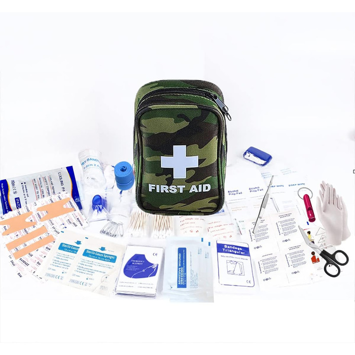 Набір першої допомоги, Survival 168 Piece Аварійний компактний набір з сумкою для першої допомоги на поясі Edc Small Pouch для дом