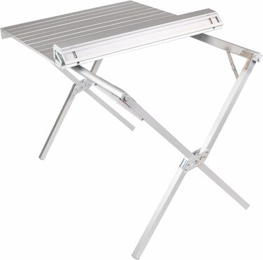 Торговий кемпінговий стіл Nexos з сумкою для перенесення, алюмінієвий, сірий, садовий стіл, стіл для вечірок, фуршетний стіл, складаний, 108x772 см
