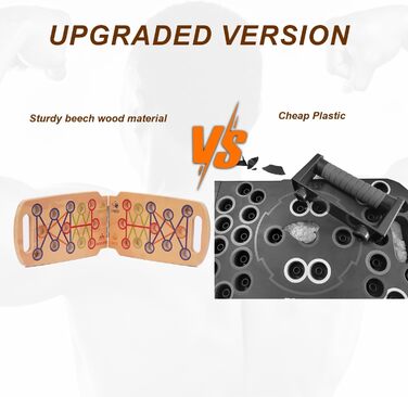 Дерев&39яна рама для віджимань, портативний складний силовий тренажер для м&39язів грудей, м&39язів спини, м&39язів живота, біцепсів плеча - домашнє обладнання для тренувань