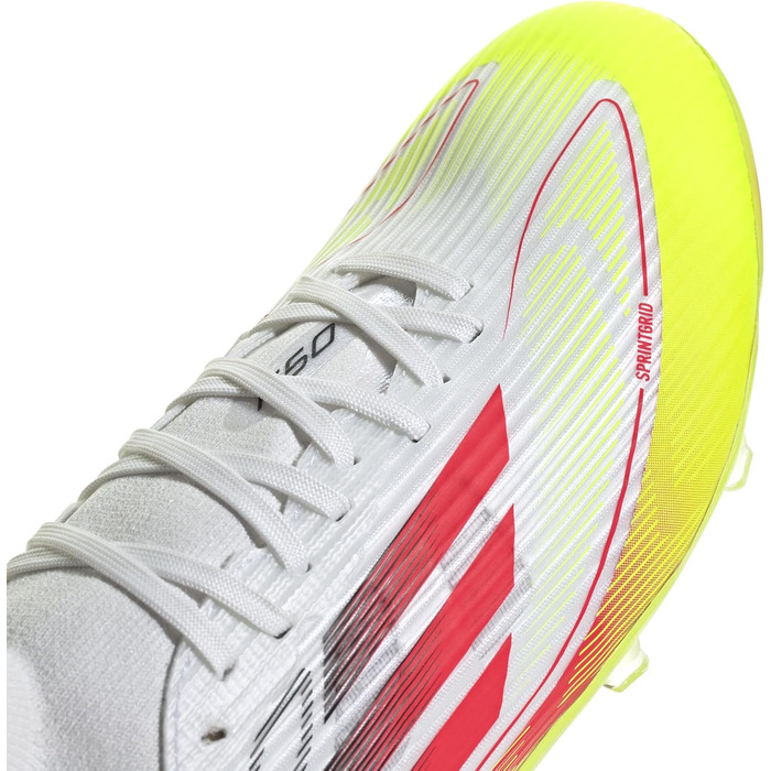 Футбольні бутси adidas F50 League Mid FG/MG, жіночі, колір 39 1/3, колір Cloud White, яскраво-червоний, сонячно-жовтий