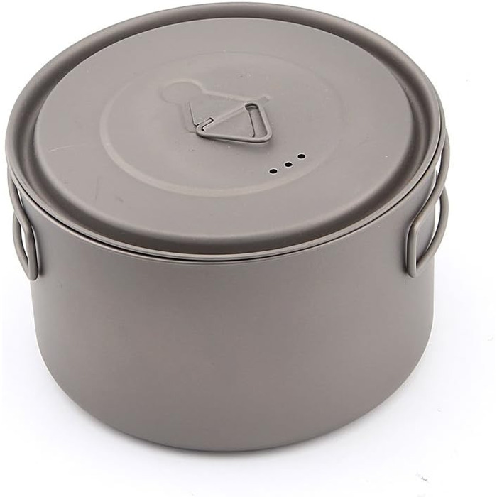 Ультралегка чашка для кемпінгу TOAKS Pure Titanium Cup з кришкою та складною ручкою, сірого кольору