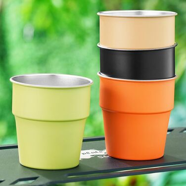 Елегантний набір із 6 металевих чашок для напоїв з нержавіючої сталі 304 об&39ємом 300 мл, підходить для вечірок та щоденного використання. Металеві чашки для напоїв