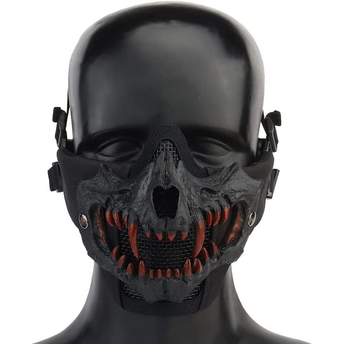 Тактичний шолом PJ типу Airsoft Fast та складна маска для захисту слуху з окулярами та повним захистом обличчя, червона маска