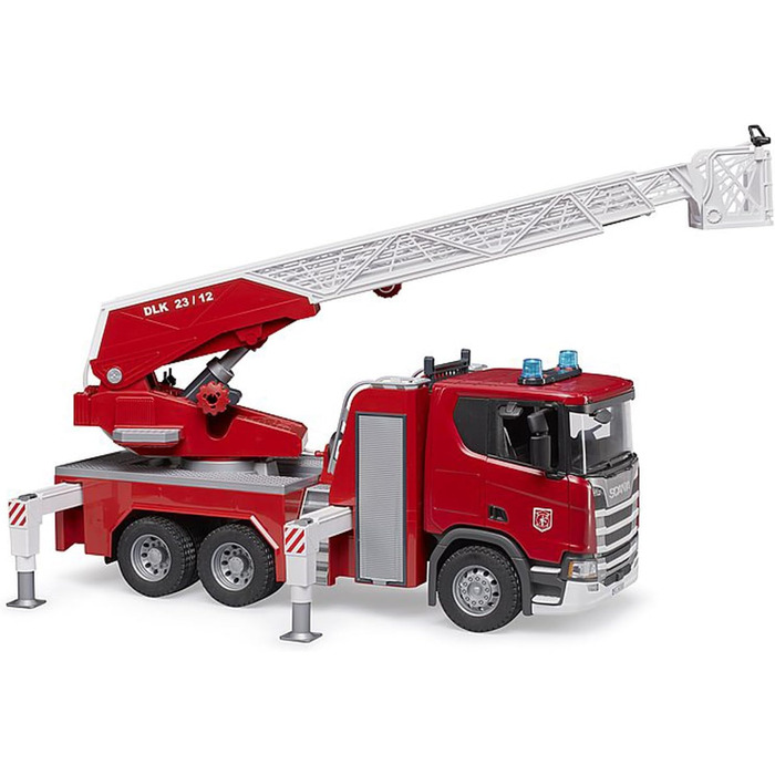 Пожежна машина Scania Super 560R з поворотною драбиною, водяним насосом, світловим та звуковим модулем - 116, пожежна машина, аварійна машина, автодрабина, іграшка від 4 років, 03591 -