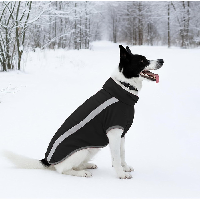 Куртка для собак Водонепроникна зимова куртка для собак Світловідбиваюча зимова куртка з флісовою підкладкою Вітрозахисна зимова куртка Светр для собак Одяг для собак для холодної погоди Зимова тепла зимова куртка для собак Чорний XL