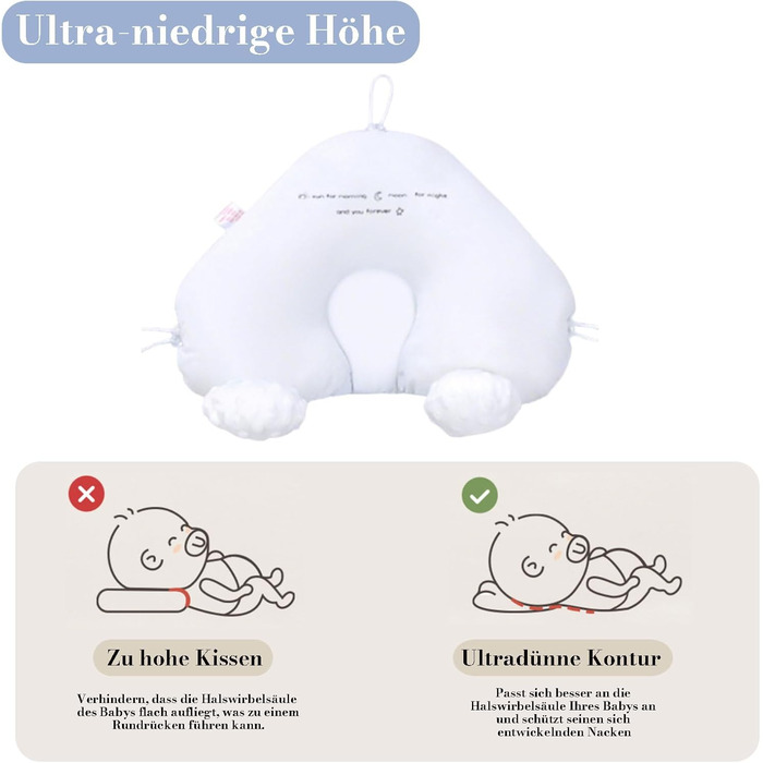 Подушка для плоскої голови, універсальна подушка для сну на боці, подушка для підтримки всього тіла, U-подібна подушка для обіймів, регульована, знімна та пральна для голови, шиї, ніг та всього тіла, різнокольорова