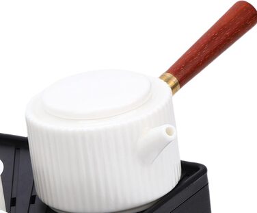 Чайний сервіз Чайний Шлях, керамічний чайник з бічним руків'ям, портативний набір для чаювання на 4 чашки в елегантній валізі для подорожей та активного відпочинку