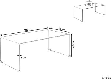 Мінімалістичний журнальний столик Beliani з прозорого скла Kendall