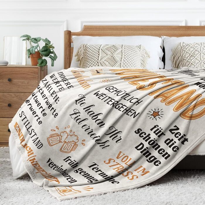 Подарунок на пенсію для жінок, Персоналізована ковдра для подарунка на пенсію, Подарунки для пенсіонерів, Подарунки для жінок та чоловіків - Подарунок на пенсію - Пенсія - 62 x 52 дюйми