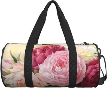 Дорожня сумка-циліндр, принт півонія, квіти, бутон. Спортивна сумка для чоловіків та жінок, сумка для подорожей, спортивна сумка