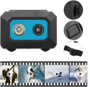 Спортивна камера KIMISS Super HD 1080P DV, наголовна відеокамера Action Video, DVR Recorder Головна камера для їзди на голові