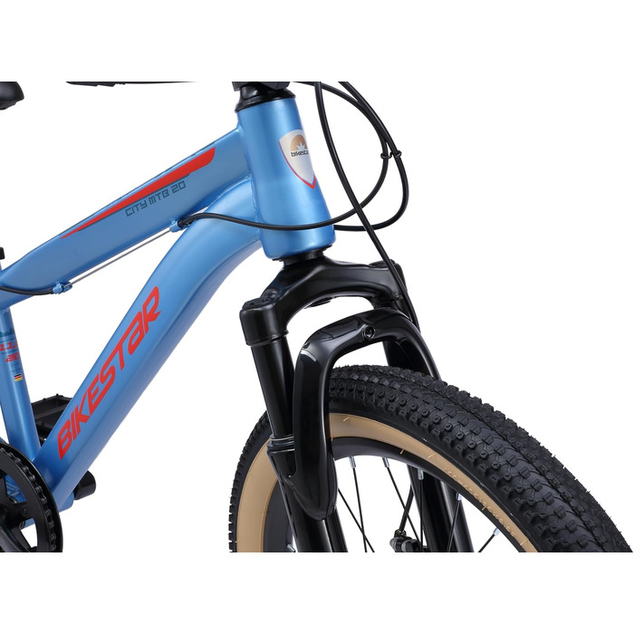 Дитячий гірський велосипед BIKESTAR, 7-швидкісний Shimano, дискові гальма, вік 6 20-дюймовий дитячий гірський велосипед БЕЗ РИЗИКУ, синій