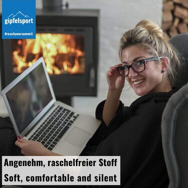 Ковдра з мікрофібри флісу Gipfelsport з функцією спального мішка Розмір 185 x 150 см, приблизно 690 г Ковдра з мікрофібри для кемпінгу, спальний мішок Легка, маленька, прямокутна, чорна