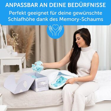 Подушка з піни з ефектом пам&39яті, ергономічна та охолоджувальна, регульований наповнювач для ідеальної підтримки шиї, ортопедична подушка для шиї для сну на боці, спині та животі, дихаюча та придатна для прання