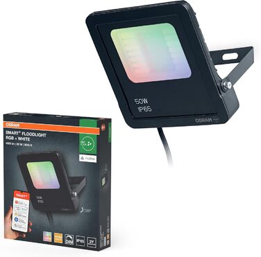Розумний LED-прожектор Osram SMART Matter, 10W, 800lm, RGBW (16 млн кольорів), 3000K, WiFi, Alexa/Google, IP65