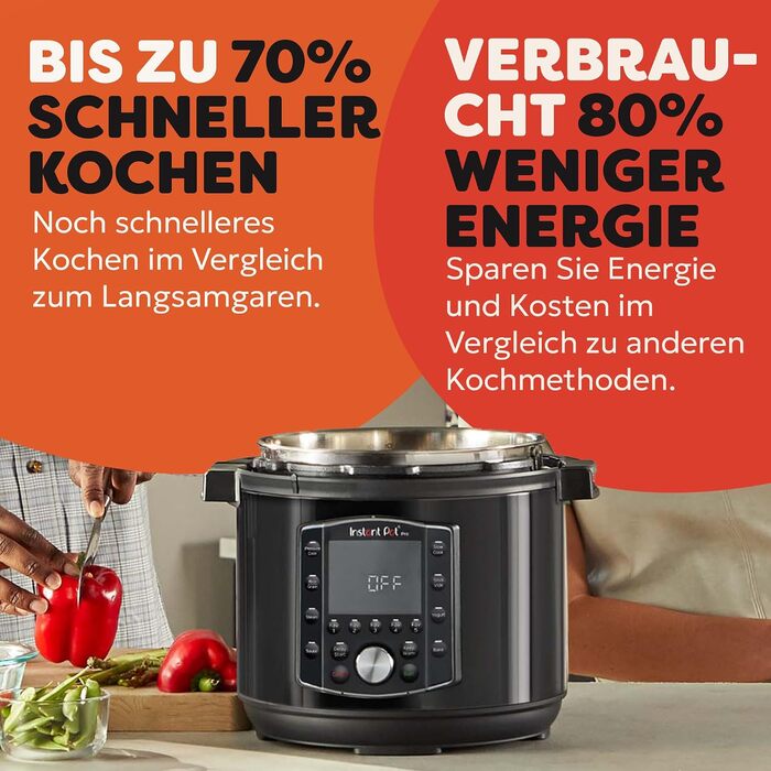 Мультиварка-скороварка Instant Pot Pro 10-в-1, 5,7 л, чорна