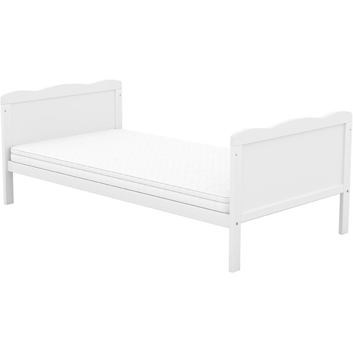 Дитяче ліжечко 70x140 см біле дитяче ліжко, що трансформується в юніорське ліжко з прорізувачами, масив сосни Джек