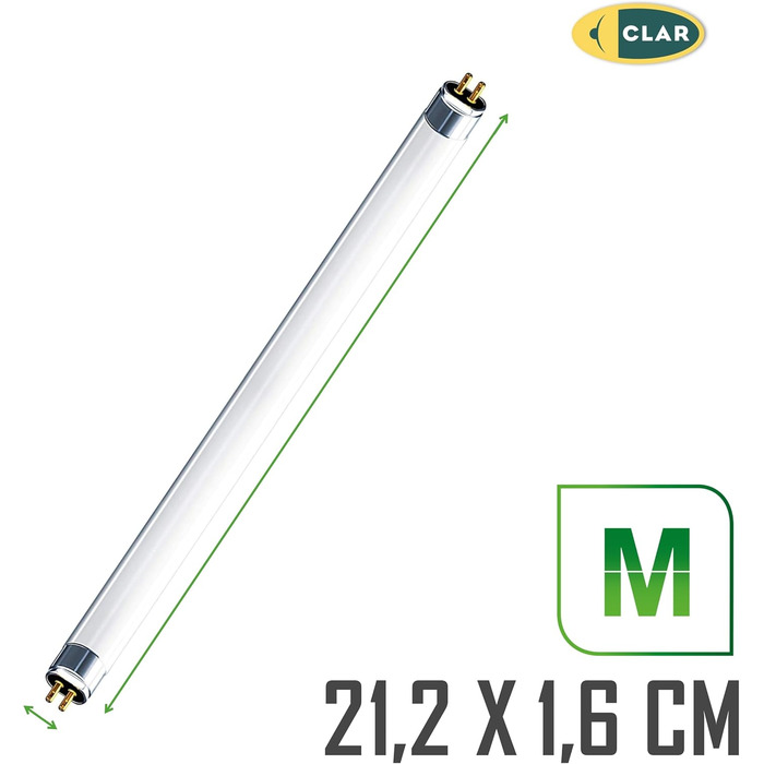 Люмінесцентна лампа, люмінесцентні лампи, люмінесцентна лампа T5, T5 6W, люмінесцентна лампа T5, люмінесцентна лампа під шафою, холодний білий 21,2 x 1,6 см (6 Вт T5, пакет 2)