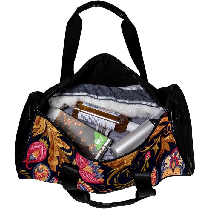 Спортивна сумка, маленька дорожня сумка, сумка для йоги, вінтажовий квітково-пейслі принт, сумка для фітнесу на відкритому повітрі, ручна поклажа