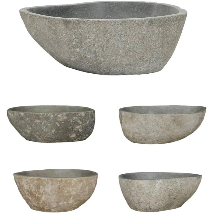 Умивальник Річковий камінь Овал 37–46 см — ручна робота з натурального каменю