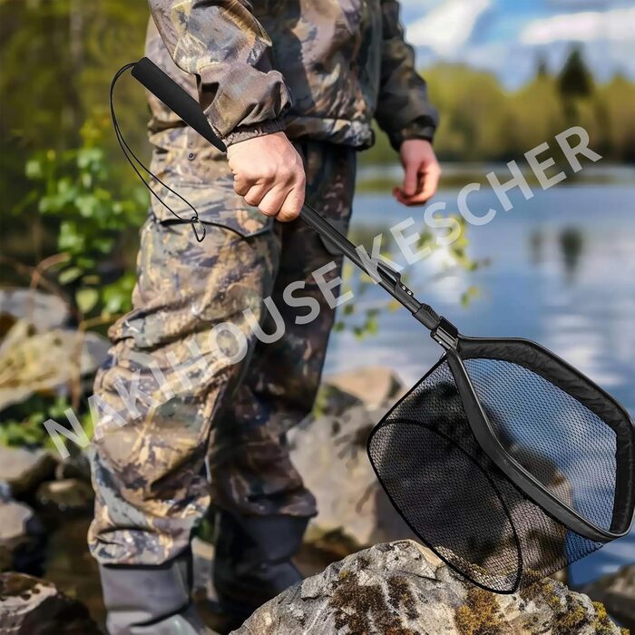 Рибальська сітка, плавуча рибальська сітка, складна рибальська сітка, телескопічний підсак для легкого вилову та випуску риби, рибальська сітка для дітей та дорослих, 100 см