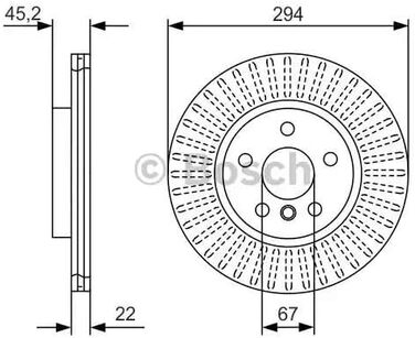 Гальмівні диски передні Bosch BD2412 294 мм комплект (2 шт.)