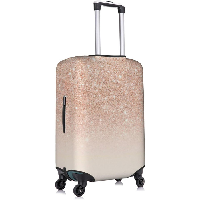 Валіза для подорожей, пилонепроникна, з блискітками, захист багажу, біла, XL
