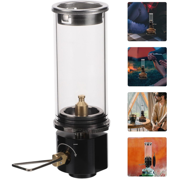 Багатофункціональний пропановий газовий ліхтар, кемпінговий ліхтар, портативний газовий ліхтар для вулиці, чорний, яскраве освітлення намету для подорожей та надзвичайних ситуацій