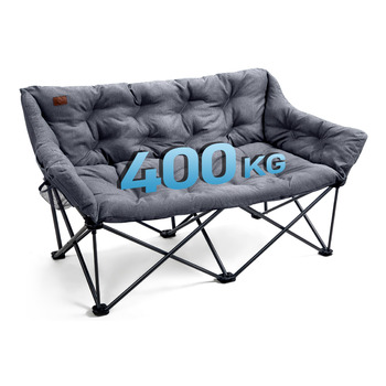 Складаний кемпінговий стілець EVER ADVANCED, ширина 145 см, для 2 осіб, розкладний диван, вантажопідйомність 400 кг, товсто м&39який розкладний стілець, 2-місний, висока спинка, надзвичайно широкий, для використання на вулиці, в саду, на балконі, в приміщ