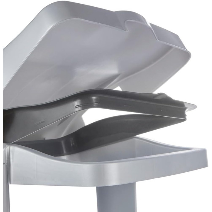 Підставка для сміттєвих контейнерів keeeper system з інтегрованим відсіком для зберігання, 60-120 л, Ole, сріблястий