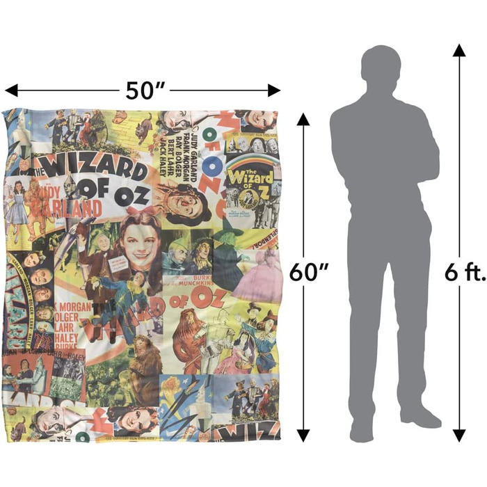 Чарівник країни Оз, ковдра з оптимального м&39якого шовку, 152 x 127 см