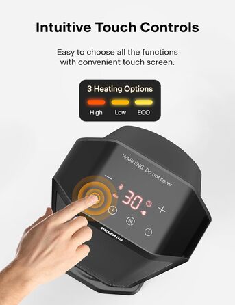 В 1 Електричний кімнатний обігрівач 2000 Вт з пультом дистанційного керування, енергоефективний, портативний керамічний нагрівач,