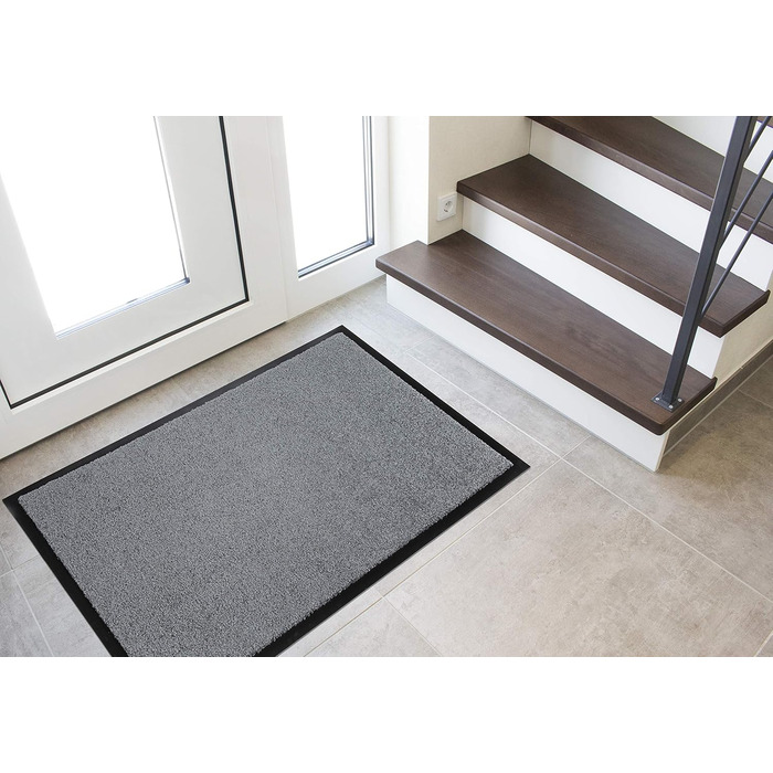Килимок для входу andiamo Verdi - брудозбірний килимок для входу - ідеально підходить як килимок для приміщень або як килимок для критих відкритих майданчиків - килимок для вхідних дверей 60 x 90 см Сірий 60 x 90 см (Прямокутний) Сірий