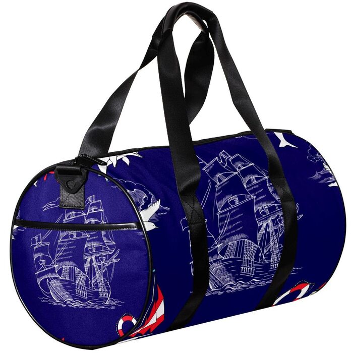 Сумка-мішок для подорожей, спорту та йоги з морським малюнком (човен, вітрильник), компактна спортивна сумка для фітнесу, ручна поклажа