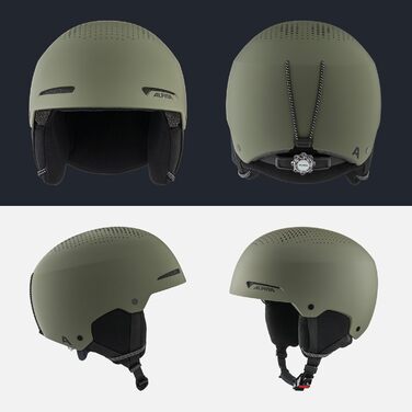 Високоякісний та легкий лижний шолом для дорослих, оптимальна амортизація, інтелектуальна система вентиляції та зігрівальний грілка для шиї Plus Olive Matt M (54-58 см)