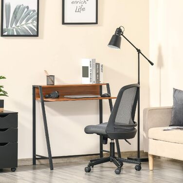 Комп'ютерний стіл HOMCOM сучасний, 84 x 45 x 85 см, горіх чорний