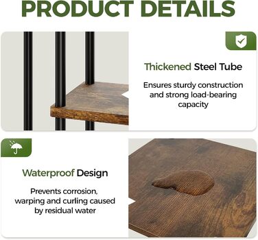 Підставка для квітів Bamworld з підсвічуванням для рослин, 7-рівнева кутова полиця для рослин з дерева та металу, міцний тримач для кімнатних рослин для вітальні, балкона, спальні, прикраса полиці для рослин, 7 рівнів