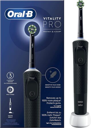 Щітки Oral-B Pro Precision Clean для електричної зубної щітки та електрична зубна щітка Vitality Pro Нова комплектація з електричною зубною щіткою, чорна