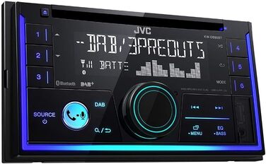 Подвійний CD-приймач DIN з цифровим радіо (DAB), функцією гучного зв'язку Bluetooth і потоковим аудіо Чорне цифрове радіо DAB / CD / Bluetooth, 93BT