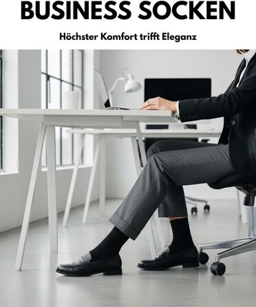 Пар чоловічих та жіночих ділових шкарпеток преміум-якості з комфортною манжетою, безшовні, виготовлені з бавовни, розмір 43-46 (1) Чорний, 10