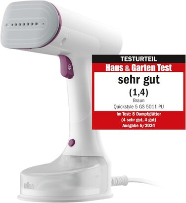 Паровий випрямляч Braun QuickStyle 5 GS5011PU, технологія Dual FreeGlide 3D, технологія FastSteam, відпарювач, пара 22 г / хв, рез