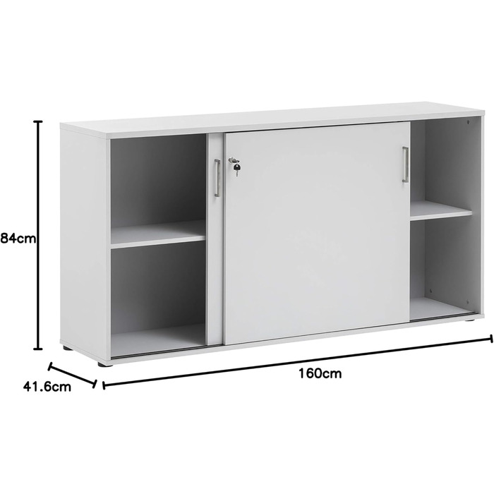 Шафа-купе з розсувними дверима Denver, Denver, 701490, світло-сірий, приблизно 160,2 x 41 x 84 см