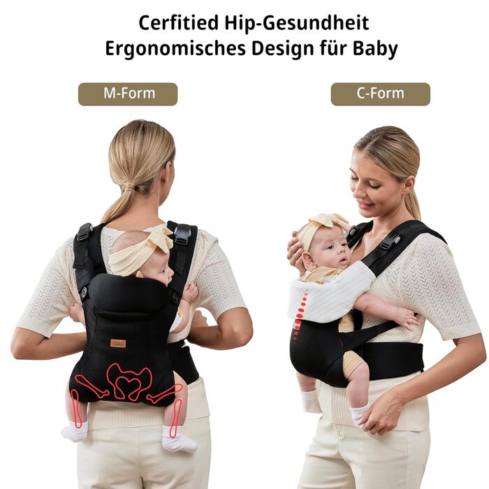 Найкраща люлька-переноска для новонароджених, магнітна люлька 4-в-1 із застібкою та нагрудником із регульованою дихаючою опорою дл