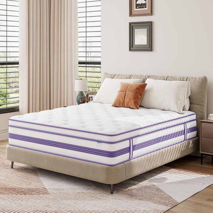 Матрац 180x200 см, висота 30 см, H3, сертифікований Oeko-TEX, гібридний гелевий пінопласт з ефектом пам&39яті, пружинна основа у формі кишенькової сітки, повітропроникний, середньої жорсткості, для зняття тиску, матрац у формі бочки з пружинами у формі ки