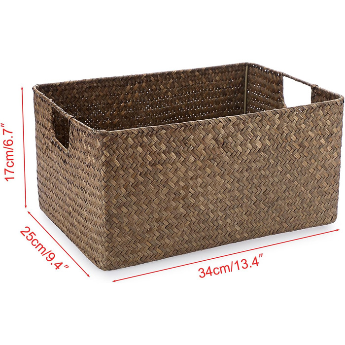 Відкритий кошик для зберігання морської трави, вітальня, стіл, декоративна коробка, плетений плетений кошик для рушників, прямокутний органайзер для зберігання у ванній кімнаті, коробка, полиці та столи, багатоцільовий медіа-органайзер для кави