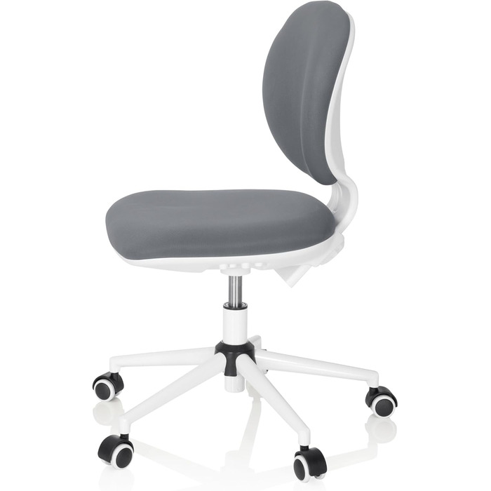 Дитяче та юнацьке обертове крісло Kid VIVO, тканина сірого/білого кольору, дитяче офісне крісло з регульованою по висоті спинкою, 670971