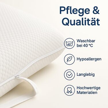 Подушка з піни з ефектом пам&39яті Oxycore, гіпоалергенна, можна прати при 40C, міцна якість з кисневою технологією