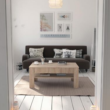 Журнальний столик Vicco Milan, стіл для вітальні з шухлядою, Сонома, 92,2 x 65 см