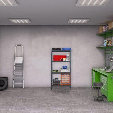 Міцний стелаж Relaxdays, 4 полиці, ВШХ 156x80x40 см, вантажопідйомність 280 кг, металевий, полиця для зберігання в підвалі та гаражі, антрацит